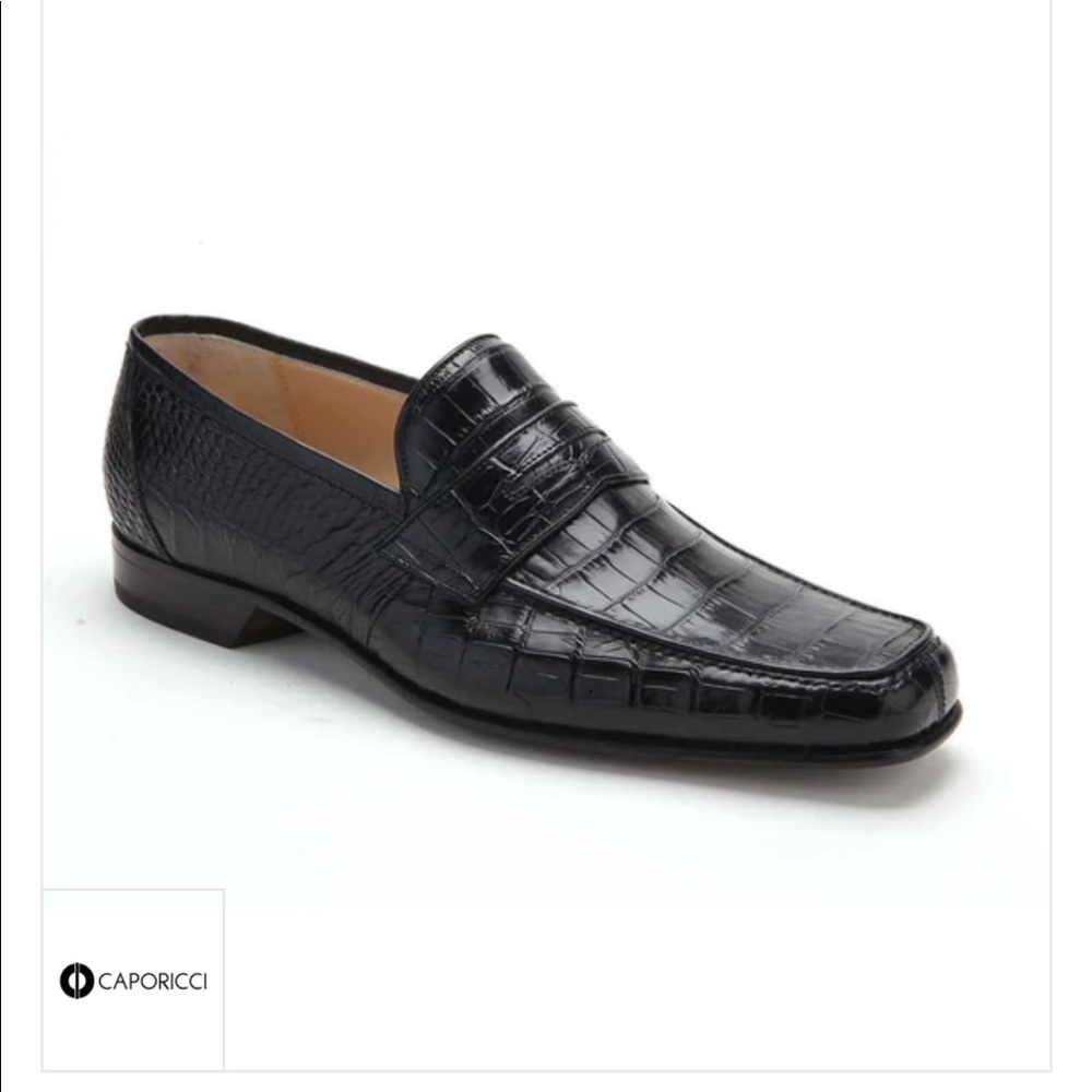 Caporicci 9961 Blk Genuine Alligator Penny Loafers - Picture 8 of 10